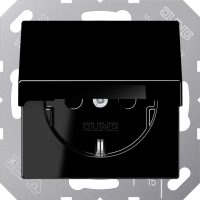 Jung A1520BFKLSW SCHUKO Steckdose Klappdeckel bruchsicher Serie A schwarz