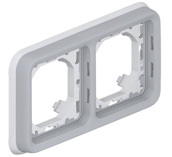 Legrand Legrand 069683 Abdeckrahmen 2-fach waagerecht FR-Aufputz Plexo55 grau