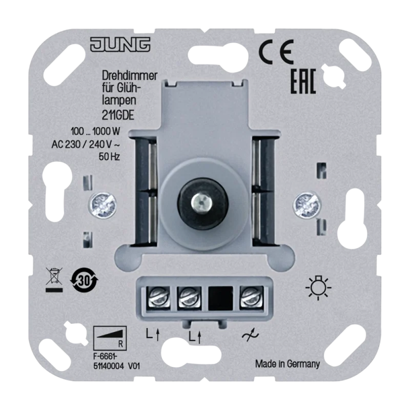 Jung Drehdimmer mit Druckschalter 211 GDE