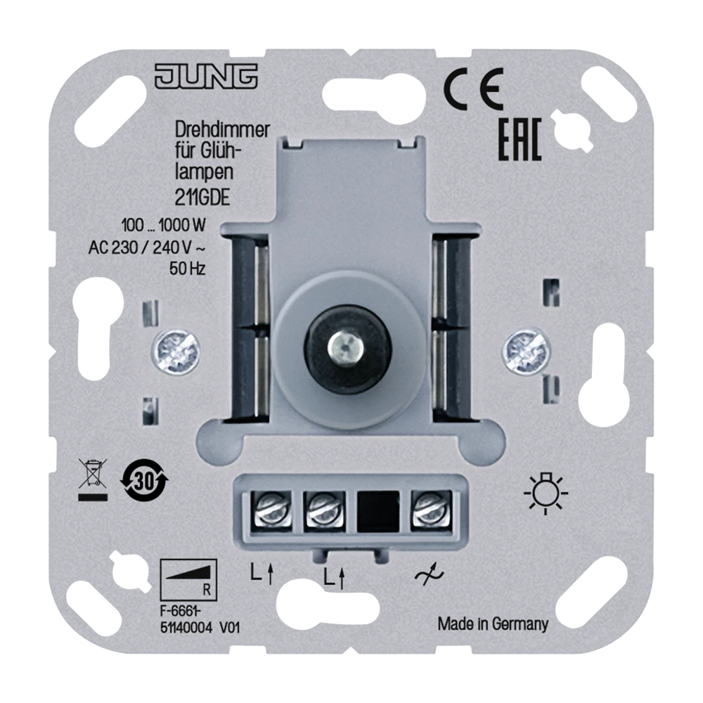 Jung Jung Drehdimmer mit Druckschalter, 211 GDE