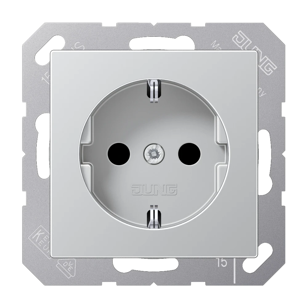 Jung Jung SCHUKO Steckdose 16 A 250 V, aluminium A 1521 AL