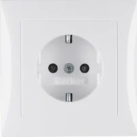 Berker SCHUKO-Steckdose pws/gl mit Abdeckplatte 47228989