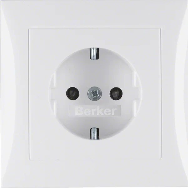 Berker Berker SCHUKO-Steckdose pws/gl mit Abdeckplatte 47228989