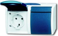 Bild vom Produkt: Busch-Jaeger Schuko-Steckdose 2f.gr/bgn waagerecht 20/2 EW-53