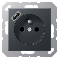 Jung A1520F-18AANM Steckdose Frz/Belg m. USB Typ A