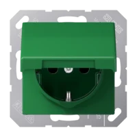 Jung SCHUKO-Steckdose 16 A 250V mit Klappdeckel bruchs ABAS 1520 BFKL GN