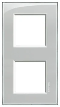 BTicino LNA4802M2KG LivingLight Abdeckrahmen 2-fach 2+2M Eisgrau