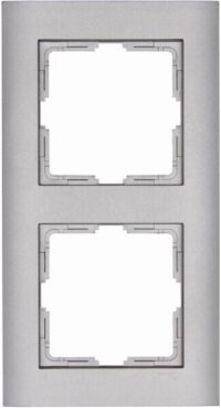 Kopp 402647083 ATHENIS UP-Feuchtraum 2-fach Abdeckrahmen IP44 Farbe:stahlfarben