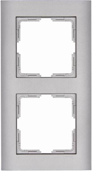Kopp Kopp 402647083 ATHENIS UP-Feuchtraum 2-fach Abdeckrahmen IP44 Farbe:stahlfarben