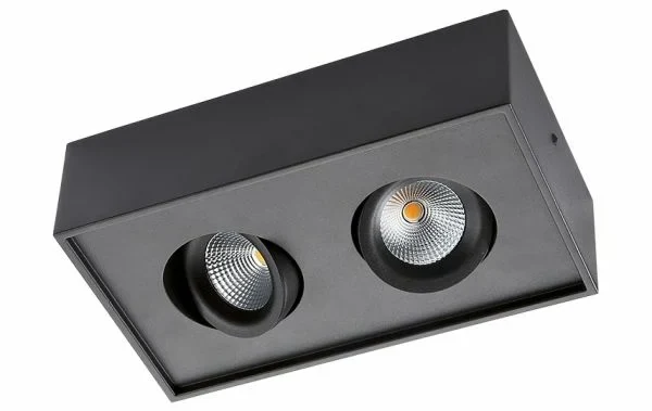 SG LEUCHTEN LED-Anbaustrahler 12W Konverter GYRO 906233 2LEDs schwarz 2000-2800K weiß schwarz
