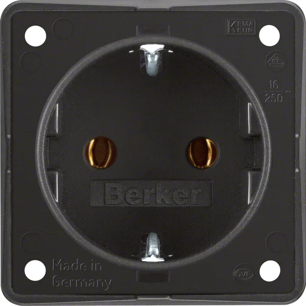 Berker Berker SCHUKO-Steckdose schwarz matt 947782503