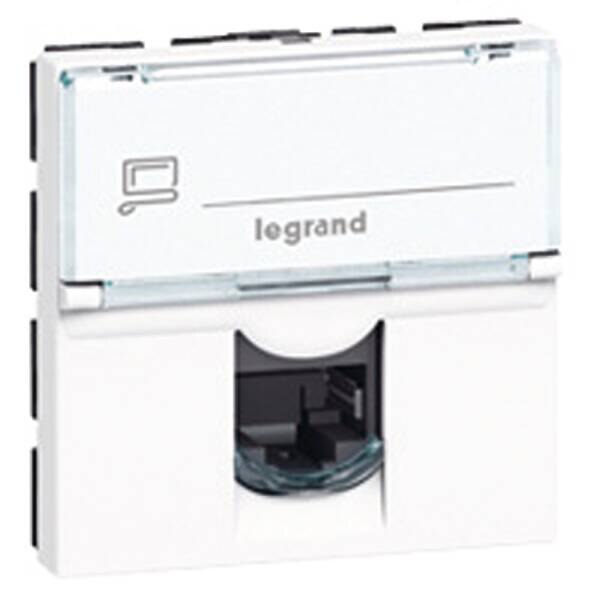Legrand Legrand 076591 Datendose Kategorie6 1xRJ45 90° ungeschirmt UTP 2M Mosaic weiß