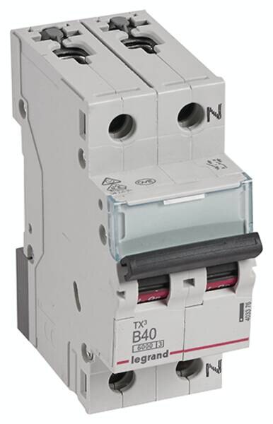 Legrand 403376 TX3 LS-Schalter B 40A 1-polig+N 6kA 230VAC 2TE