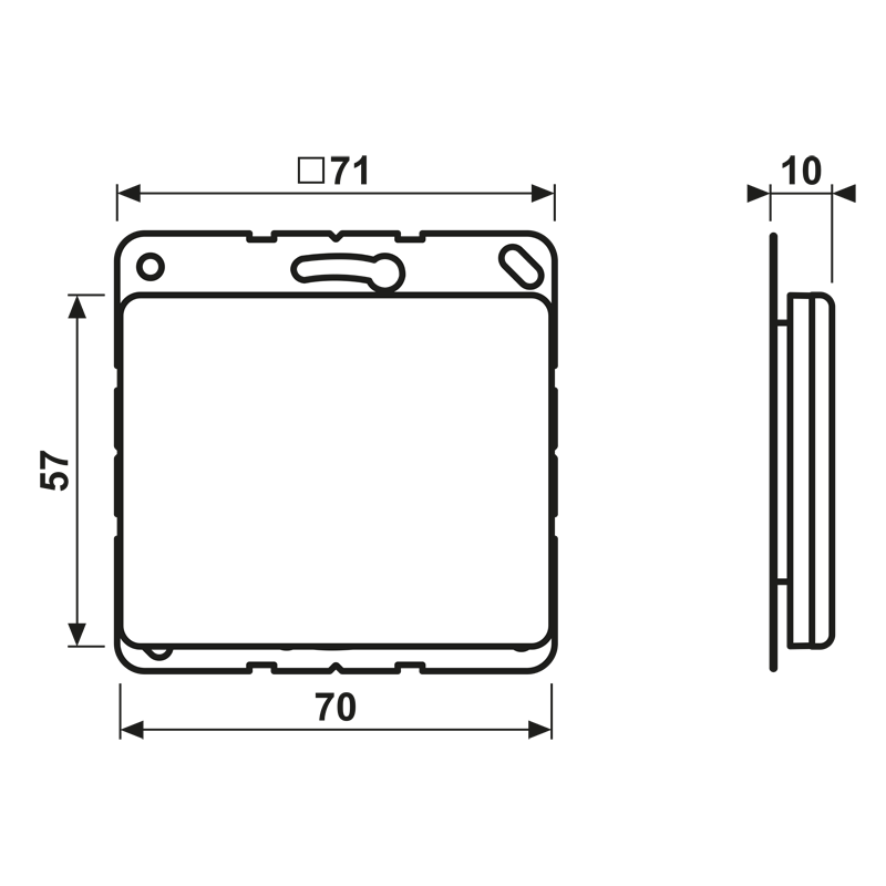 Jung Jung Blind-Abdeckung schwarz kompl mit Tragring SL 561 B SW