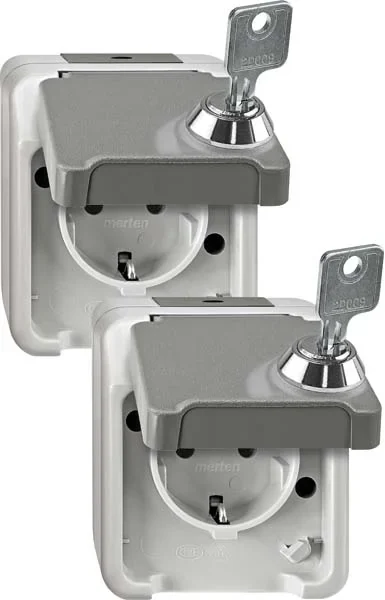 Merten Merten SCHUKO-Steckdose lichtgrau MEG2418-8029