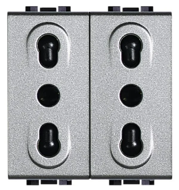 Legrand BTicino NT4180/2 Steckdose ital. 19/26mm mit erhöht Berührungsschutz 2M Tech