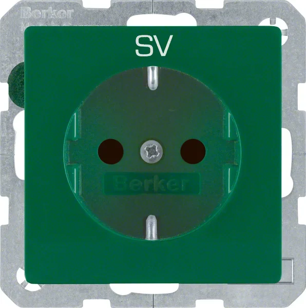Berker SCHUKO-Steckdose grün samt 47236003
