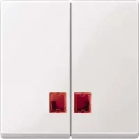 Merten Doppelwippe pws/gl mit Fenster (rot) MEG3456-0319