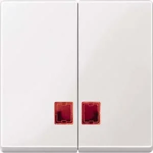 Merten Merten Doppelwippe pws/gl mit Fenster (rot) MEG3456-0319