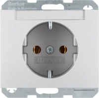 Berker SCHUKO-Steckdose aluminium mit Beschriftungsfeld 47397003
