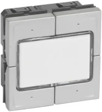 Legrand 079246L elektronischer Taster 4-fach 2-modulig 0-24V Mosaic Aluminium