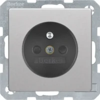 Berker Steckdose alu/samt mit Schutzkontakt 6768766084