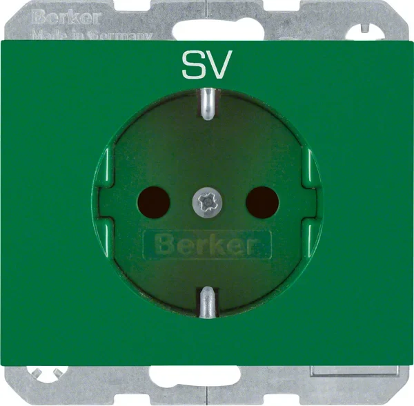 Berker SCHUKO-Steckdose grün glänzend 47357113