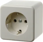 Berker SCHUKO-Steckdose weiß/gl Aufputz, mit Hohlboden, 16A 40009940