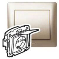 Legrand 771464 Steckdose (SL) Berührungsschutz Klappdeckel Galea titanium