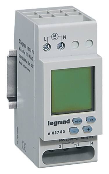 Legrand Legrand 603780 MicroRex D22 Plus 2 230V digitale Wochenzeitschaltuhr 1-Kanal 2TE