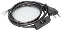 Kopp 140305098 Zuleitung 2m mit Zwischenhal H03VVH2-F2x0,75qmm schwarz