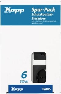Kopp 920750014 PARIS 6x Schutzkontakt-Steckdose mit erhöhtem