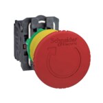 Schneider XB5AS8445 Pilzdrucktaster 1S1Ö 40mm rot NOT-AUS Drehentr. D22 Kunst.