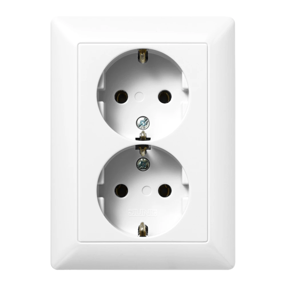 Jung Jung SCHUKO-Steckdose alpinweiß 16A 250V 2-fach AS 5020 U WW