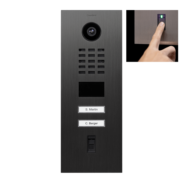 Doorbird DoorBird D2102FV Fingerprint 50 IP Video Türsprechanlage – Titan-Optik (PVD)