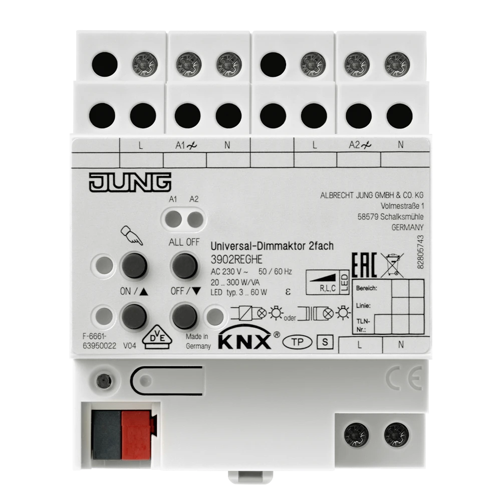 Jung Jung KNX Universal-Dimmaktor 2-fach 3902 REGHE