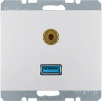 Berker USB/3,5mm Audio Steckdose aluminium 3315397003
