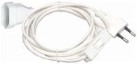 Kopp 146302091 Verlängerungskabel mit Eurostecker und Schalter 3m Farbe:weiß