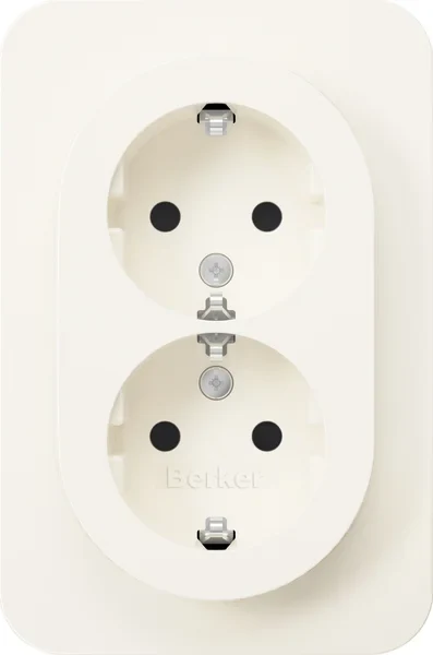 Berker Berker Doppelsteckdose SCHUKO R.1 polarweiß glänz. 47592089