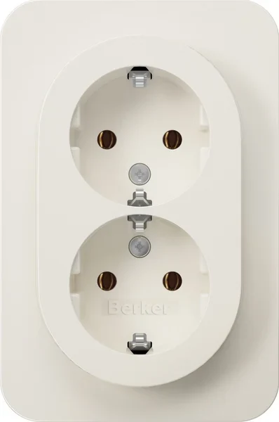 Berker Berker Doppelsteckdose SCHUKO R.1 polarweiß glänz. 47742089