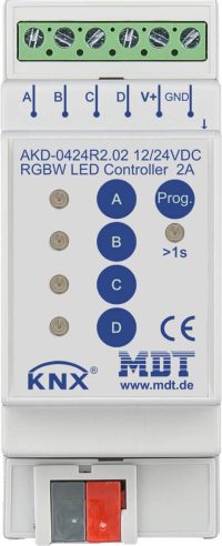 Bild vom Produkt: MDT Technologies LED Controller 4-Kanal 2/4A, RGBW, 2TE, REG AKD-0424R2.02