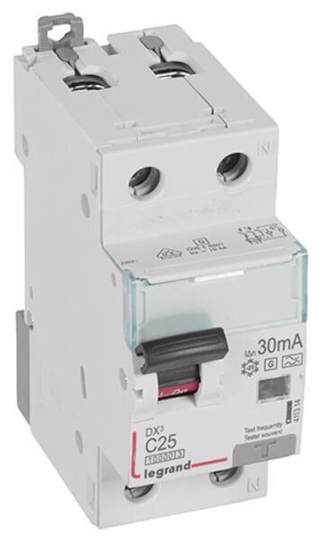 Legrand 411314 DX3 Fi/LS-Schalter C 25A 1P+N 10kA 30mA Typ F-G 230VAC 2TE
