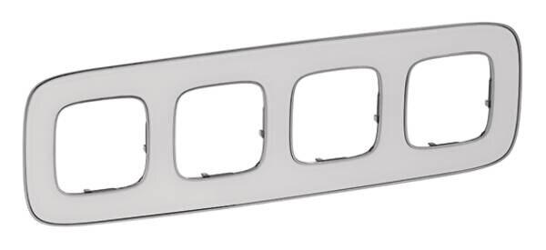 Legrand 754424 Rahmen 4-fach Valena Allure Weiß Mirror Kunststoff Glasoptik