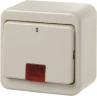 Berker AP-Wippkontr schalter weiß mit roter Linse 301240