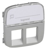 Legrand 755487 Abdeckung RJ11/RJ45 mit B.-feld 2-fach Valena Allure Aluminium