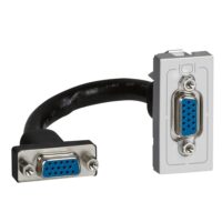 Legrand 079377 HD15 Anschlusseinheit 1M vorverdr. mit Kabel Mosaic Aluminium