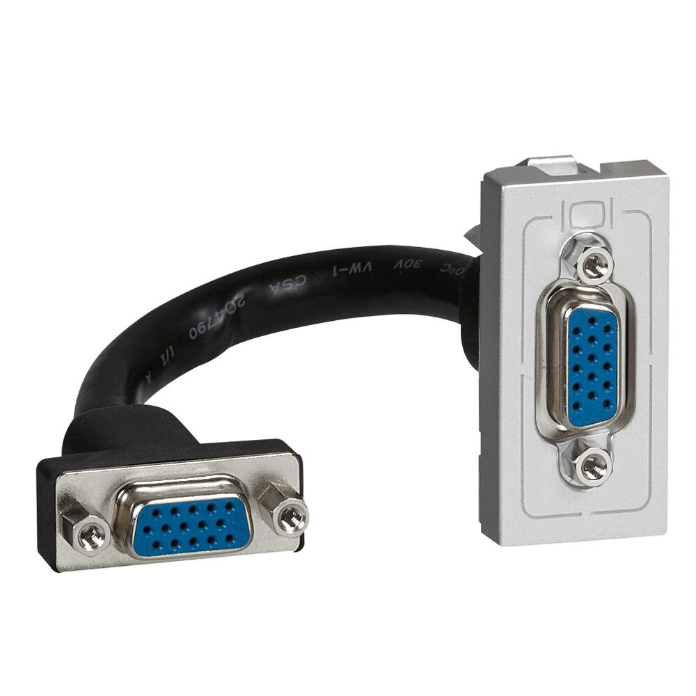 Legrand Legrand 079377 HD15 Anschlusseinheit 1M vorverdr. mit Kabel Mosaic Aluminium