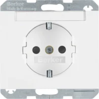 Berker SCHUKO-Steckdose pws mit Beschriftungsfeld 47387009
