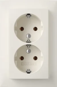 Berker SCHUKO-Doppelsteckdose Abdeckplatte pws-matt 47741909