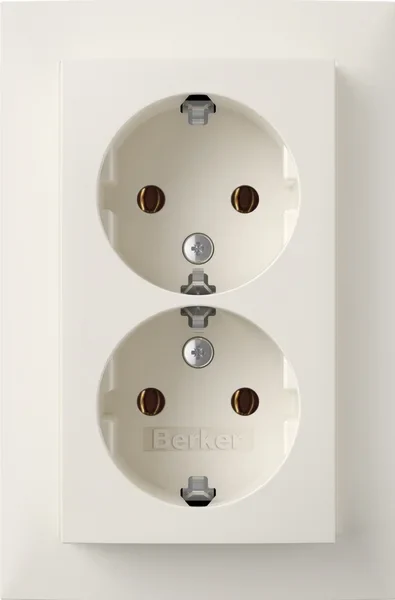 Berker Berker SCHUKO-Doppelsteckdose Abdeckplatte pws-matt 47741909
